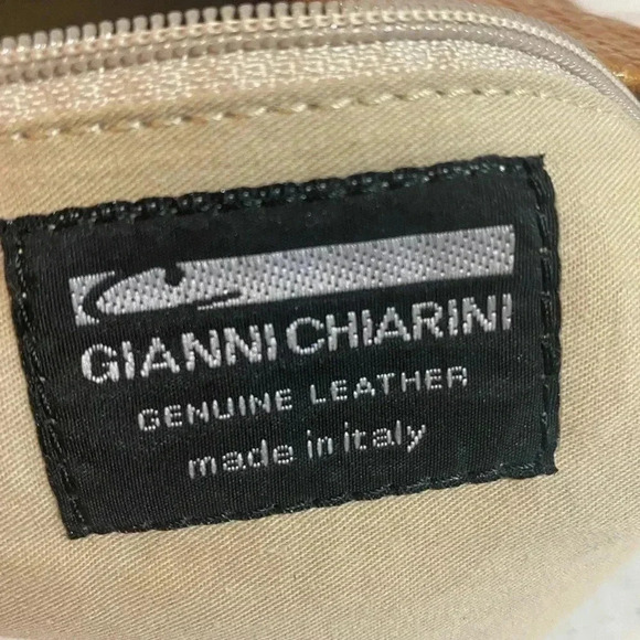 Gianni chiarini texted brown leather shoulder bag - Picture 9 of 11